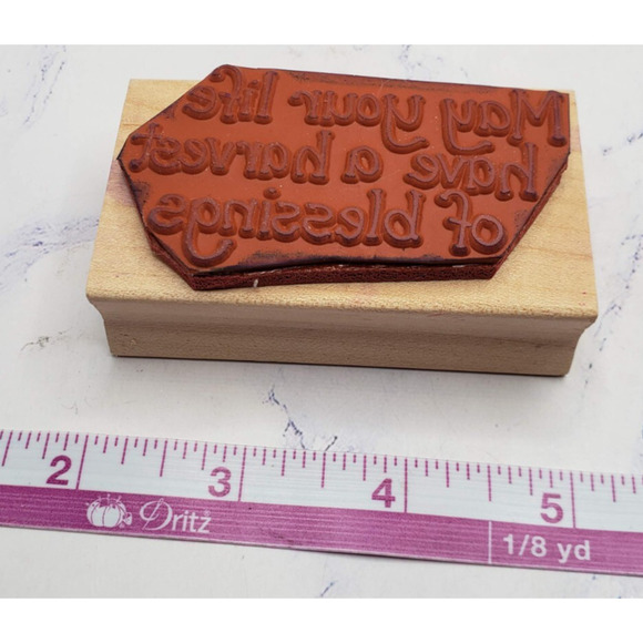 May Your Life Have a Harvest Of Blessings A Country Welcome Wood Mounted Stamp - Picture 6 of 7